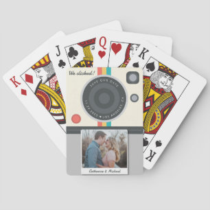 Instant Camera Couple Photo Date Location Unieke Pokerkaarten