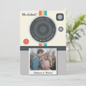 Instant Camera Couple Photo Unique Bedankkaart (Staand voorkant)