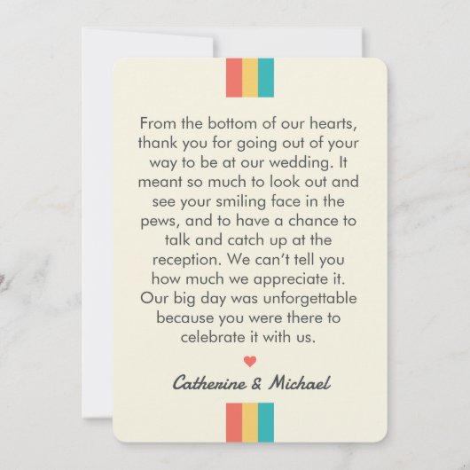 Instant Camera Couple Photo Unique Bedankkaart (Achterkant)