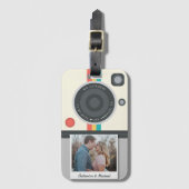 Instant Camera Couple Photo Unique Jubileum Bagagelabel (Voorkant (verticaal))
