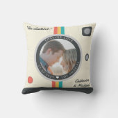 Instant Camera Couple Photo Unique Jubileum Kussen (Achterkant)