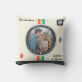 Instant Camera Couple Photo Unique Jubileum Kussen (Voorkant)