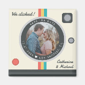Instant Camera Couple Photo Unique Save the Date Magneet (Voorkant)