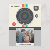 Instant Camera Couple Photo Unique Wedding Briefkaart (Voorkant)