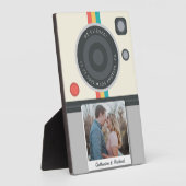 Instant Camera Couple Photo Unique Wedding Fotoplaat (Zijkant)