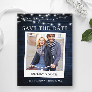 Instant Camera Foto Lichten Hout Save The Date Briefkaart