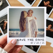 Instant Camera Foto QR Code Retro Bruiloft Save The Date