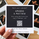 Instant Camera Foto QR Code Retro Wedding Save The Date