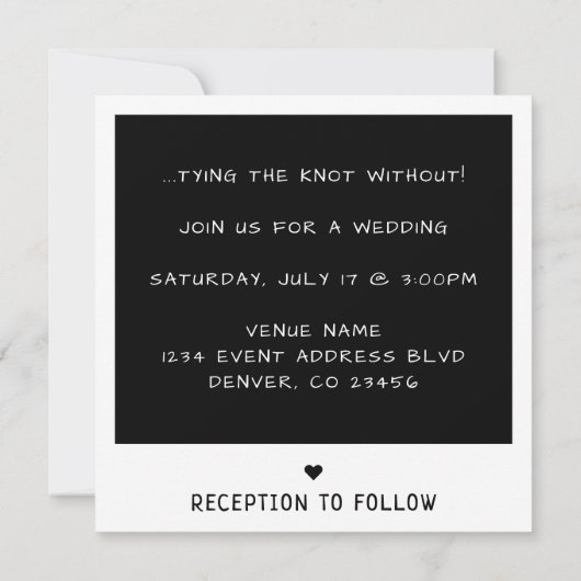 Instant Camera Foto Retro Wedding Kaart (Achterkant)