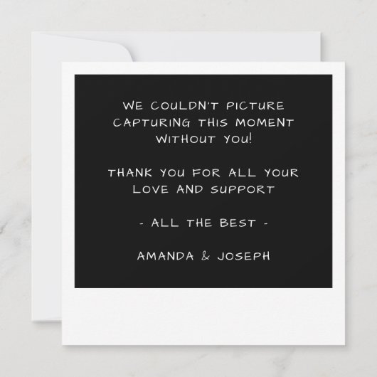 Instant Camera Photo Retro Bedankkaart (Achterkant)