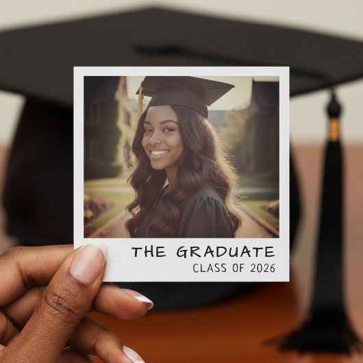 Instant Camera Photo Retro Graduation Aankondiging