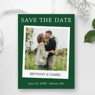 Instant Camera stijl foto Save The Date Groen Briefkaart