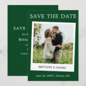 Instant Camera Style Couple Foto groen Save The Date (Voorkant / Achterkant)
