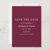 Instant Camera Style Couple Photo Burgundy Save The Date (Achterkant)