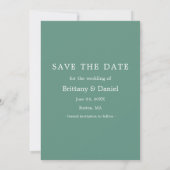 Instant Camera Style Paar Foto Eucalyptus Green Save The Date (Achterkant)