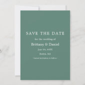 Instant Camera Style Paar Foto Eucalyptus Green Save The Date (Achterkant)