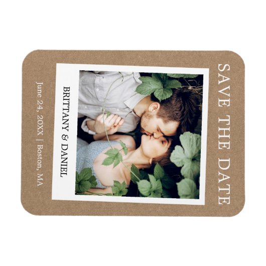 Instant Camera Style Photo Kraft slaat de datum op Magneet (Horizontaal)