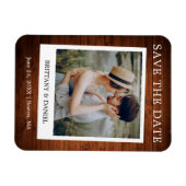 Instant Camera Style Photo Wood Save the Date Magneet (Horizontaal)
