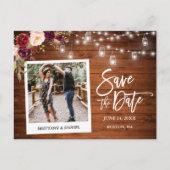 Instant Camera Wood Floral Jars Save the Date Briefkaart (Voorkant)