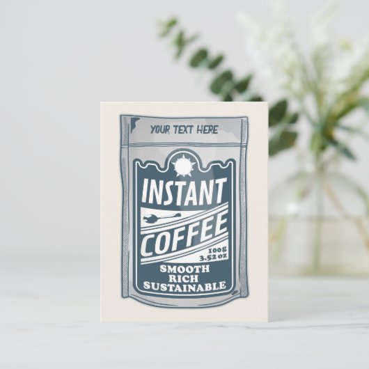Instant Coffee pop Art Illustratie Briefkaart (Staand voorkant)