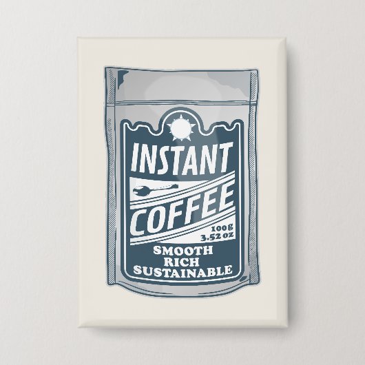 Instant Coffee pop Art Illustratie Button (Voorkant)