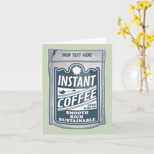 Instant Coffee pop Art Illustratie Kaart (Gele Bloem)