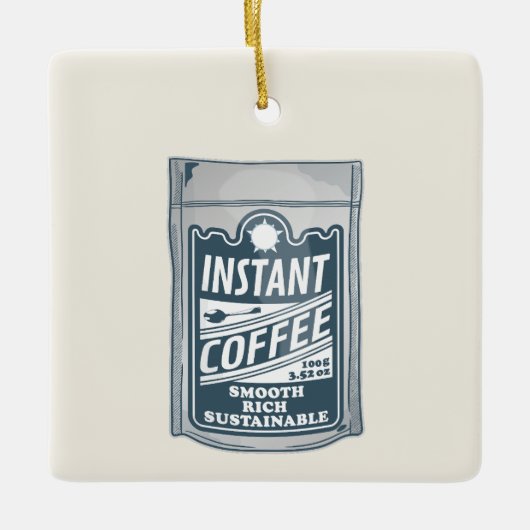 Instant Coffee pop Art Illustratie Keramisch Ornament (Voorkant)