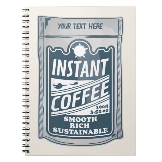 Instant Coffee pop Art Illustratie Notitieboek (Voorkant)