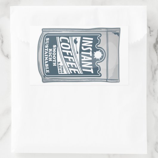 Instant Coffee pop Art Illustratie Rechthoekige Sticker (Tas)