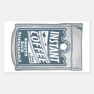 Instant Coffee pop Art Illustratie Rechthoekige Sticker