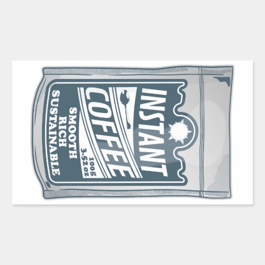 Instant Coffee pop Art Illustratie Rechthoekige Sticker (Voorkant)