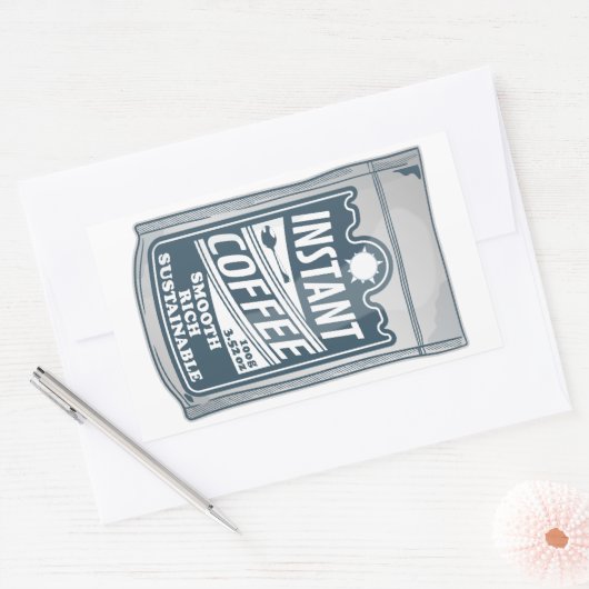 Instant Coffee pop Art Illustratie Rechthoekige Sticker (Envelop)