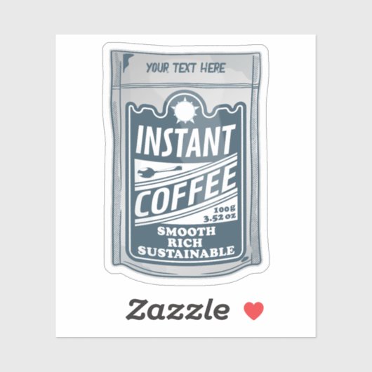 Instant Coffee pop Art Illustratie Sticker (Vel)