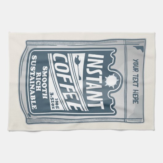 Instant Coffee pop Art Illustratie Theedoek (Horizontaal)