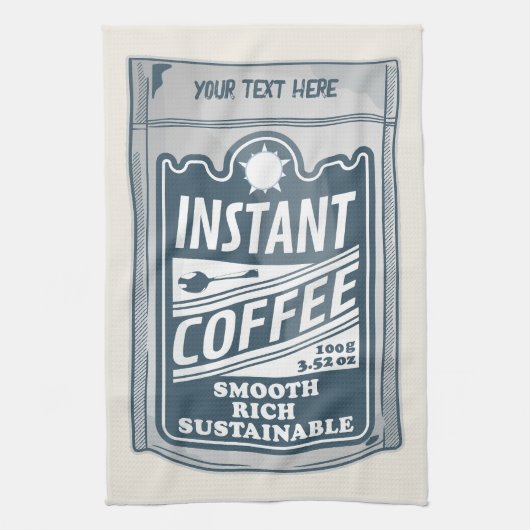 Instant Coffee pop Art Illustratie Theedoek (Verticaal)