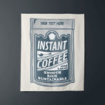 Instant Coffee pop Art Illustratie Wandkleed<br><div class="desc">Een pop illustratie van een zakje oploskoffie. Ontwerp voor iedereen die geen koffie snob is en gewoon geniet van een eenvoudige kop instant gevriesdroogde koffie voor hun normale cafeïne fix.</div>