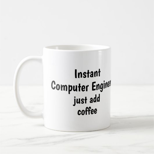 Instant Computer Engineer Add Coffee Fun Quote Koffiemok (Links)