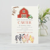 Instant Download Barnyard verjaardagsuitnodiging Kaart (Staand voorkant)