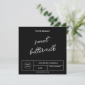 Instant Download Black Candle Labels Kaart (Staand voorkant)