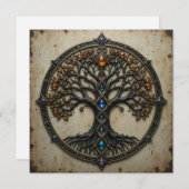 Instant Download Celtic Tree Greeting Card Feestdagenkaart (Voorkant / Achterkant)