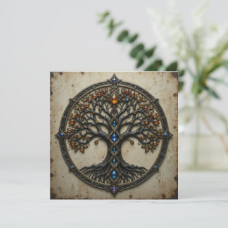Instant Download Celtic Tree Greeting Card Feestdagenkaart
