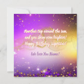 Instant Download Verjaardag Paarse Gouden Fotokaar (Achterkant)