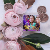 Instant Download Verjaardag Paarse Gouden Fotokaar