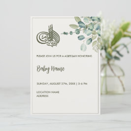 Instant Elegante Crème Bloemen Aqeeqah Aqiqah Kaart