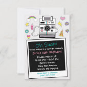 Instant Filmcamera Verjaardagsfeest Uitnodiging (Voorkant)