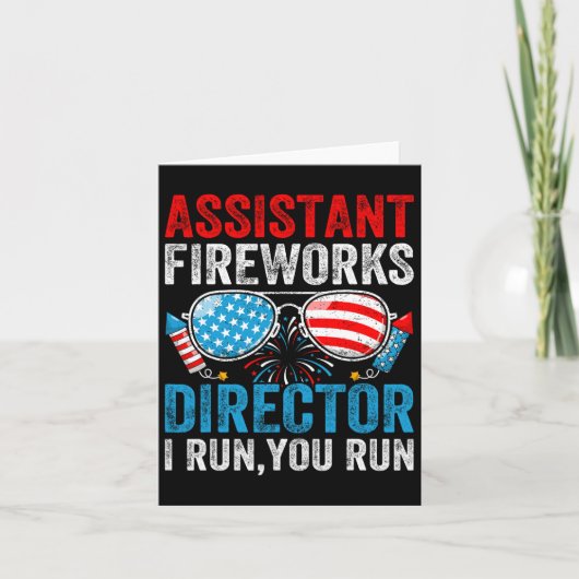 Instant Fireworks Director Funny 4 juli Mannen Wo Kaart (Voorkant)