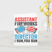 Instant Fireworks Director Funny 4 juli Mannen Wo Kaart (Gele Bloem)