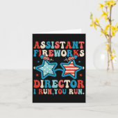 Instant Fireworks Director Funny 4 juli Mannen Wo Kaart (Gele Bloem)