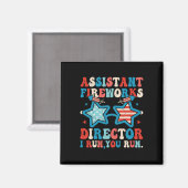 Instant Fireworks Director Funny 4 juli Mannen Wo Magneet (Voorkant / Achterkant)
