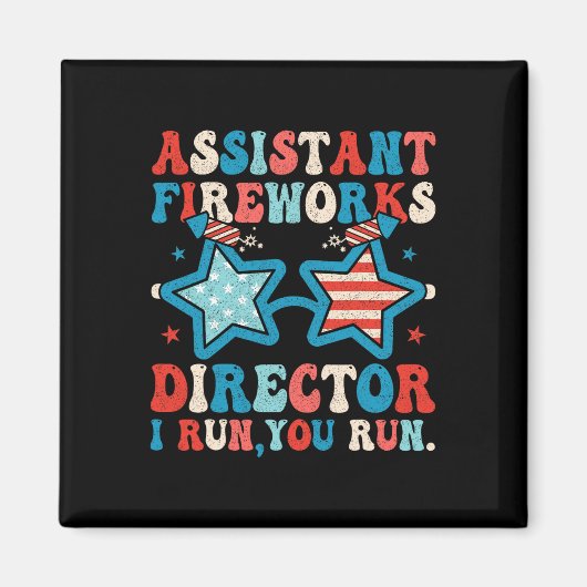 Instant Fireworks Director Funny 4 juli Mannen Wo Magneet (Voorkant)